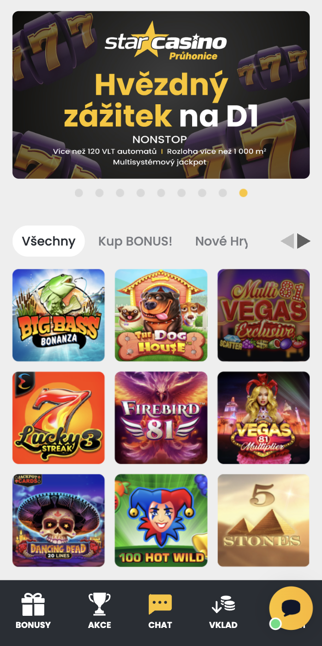 Hrajte živou ruletu online ve Star casino